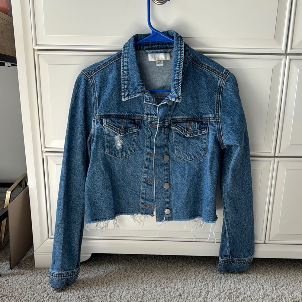 Trendy Distressed Denim Jacket